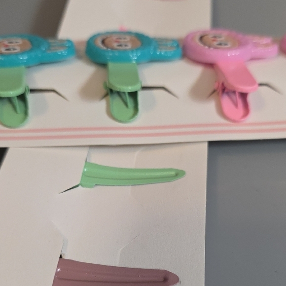 (J52) Labubu 12  Hair Clips - Pink, Blue, Green, Brown